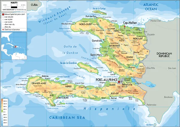 PHYSICAL Map of Haiti