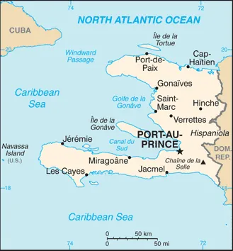 SIMPLE Map of Haiti