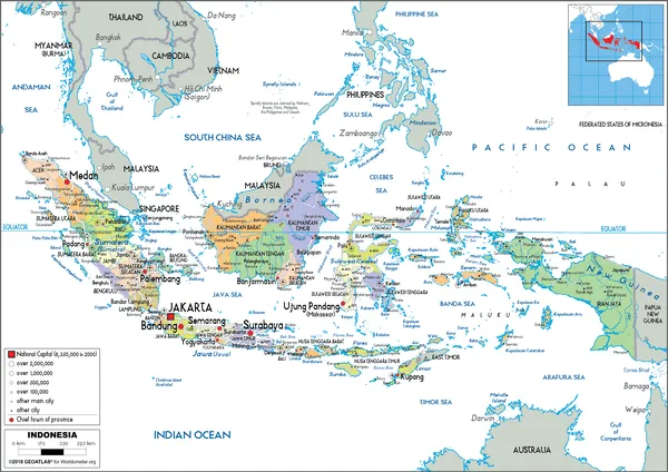 POLITICAL Map of Indonesia