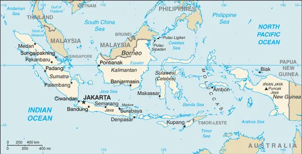 SIMPLE Map of Indonesia