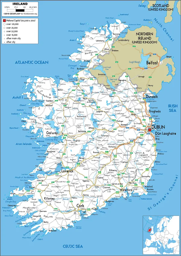 ROAD Map of Ireland
