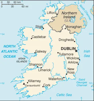 SIMPLE Map of Ireland