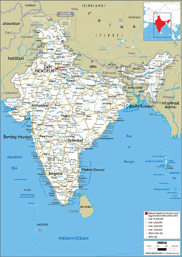 ROAD Map of India