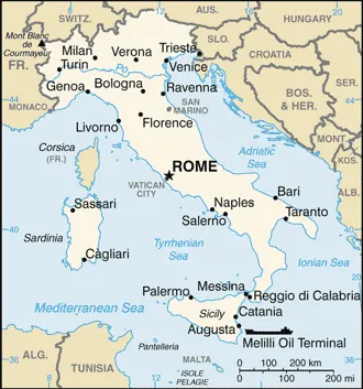 SIMPLE Map of Italy