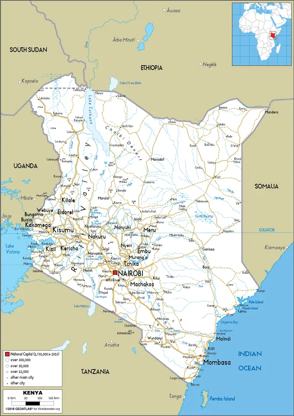 ROAD Map of Kenya