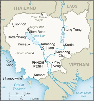 SIMPLE Map of Cambodia