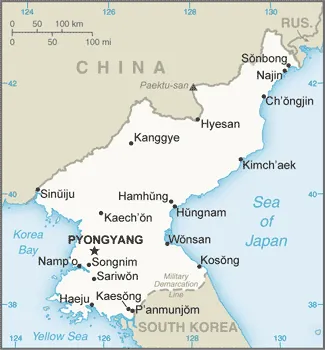SIMPLE Map of North Korea