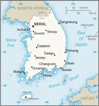 SIMPLE Map of South Korea