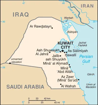 SIMPLE Map of Kuwait