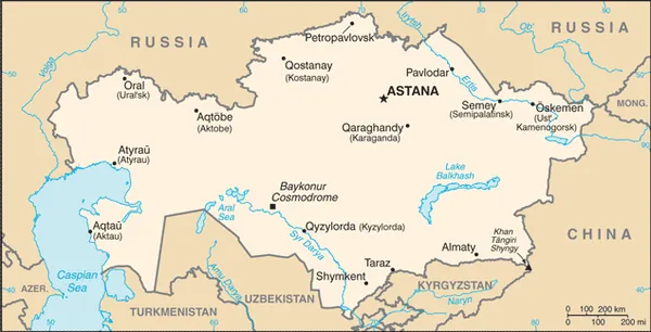 SIMPLE Map of Kazakhstan