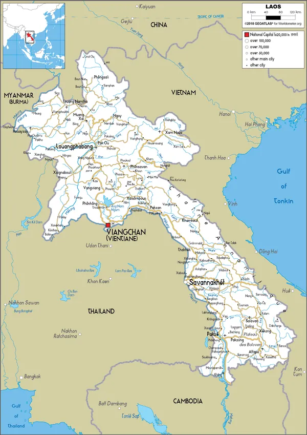 ROAD Map of Laos