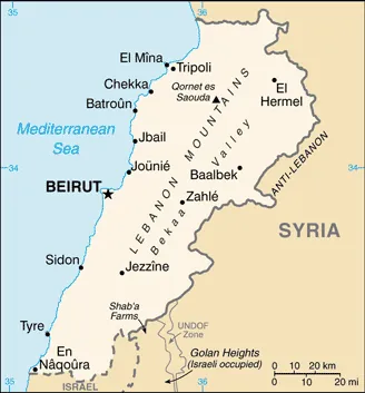 SIMPLE Map of Lebanon