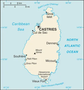 SIMPLE Map of Saint Lucia