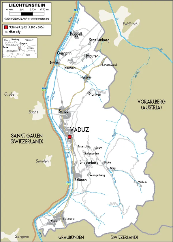 ROAD Map of Liechtenstein