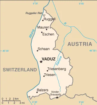 SIMPLE Map of Liechtenstein