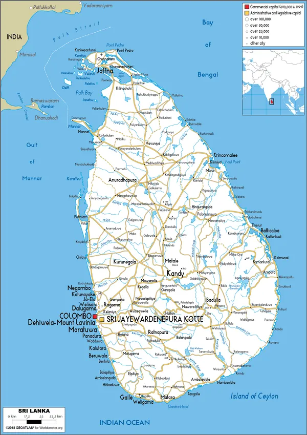 ROAD Map of Sri Lanka