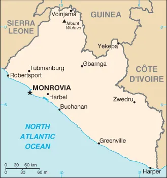 SIMPLE Map of Liberia