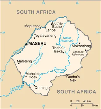 SIMPLE Map of Lesotho
