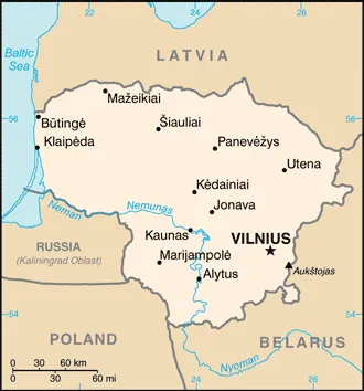 SIMPLE Map of Lithuania