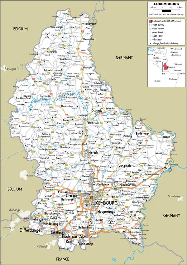 ROAD Map of Luxembourg