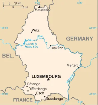 SIMPLE Map of Luxembourg