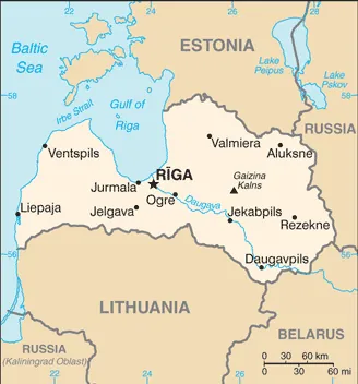 SIMPLE Map of Latvia