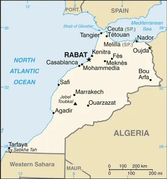 SIMPLE Map of Morocco