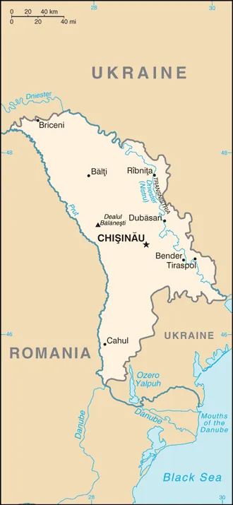 SIMPLE Map of Moldova