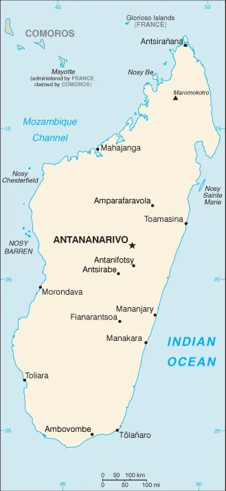 SIMPLE Map of Madagascar