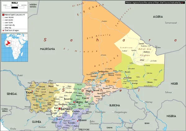 POLITICAL Map of Mali