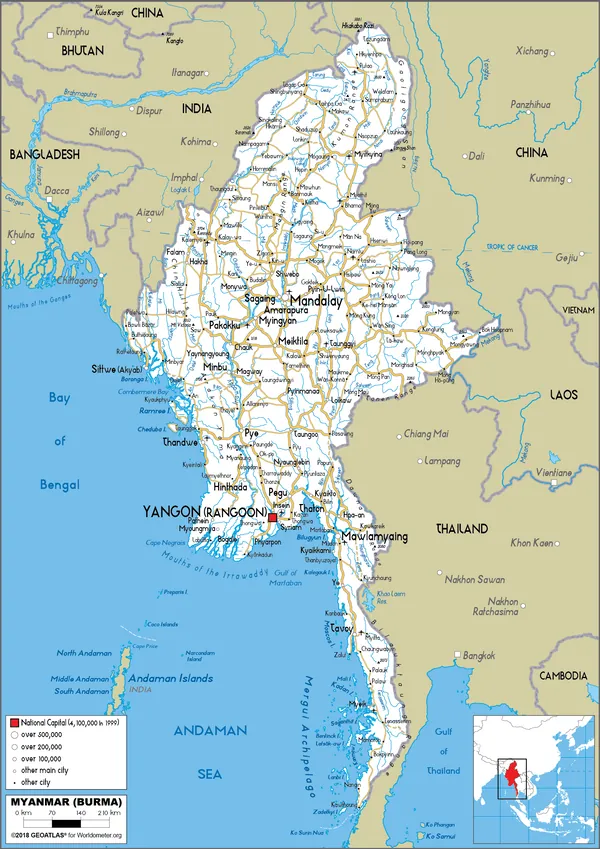 ROAD Map of Myanmar
