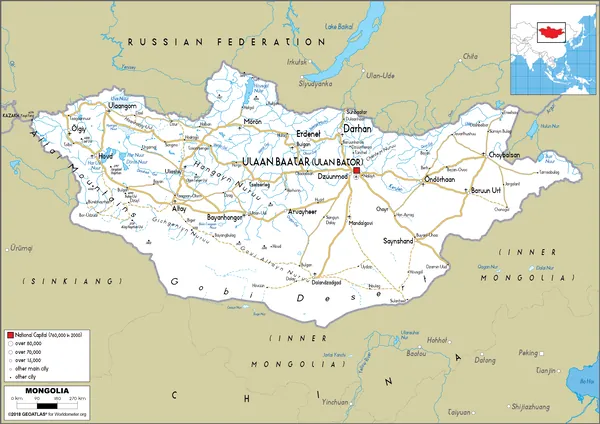 ROAD Map of Mongolia