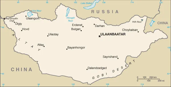 SIMPLE Map of Mongolia