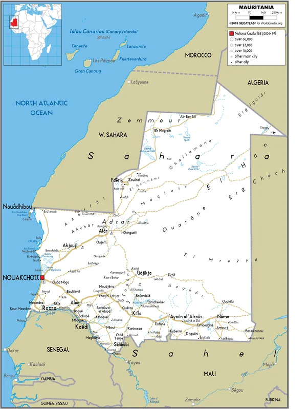 ROAD Map of Mauritania