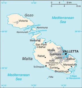 SIMPLE Map of Malta