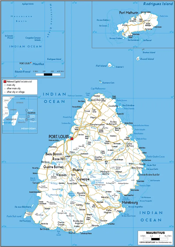 ROAD Map of Mauritius