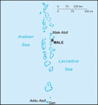 SIMPLE Map of Maldives