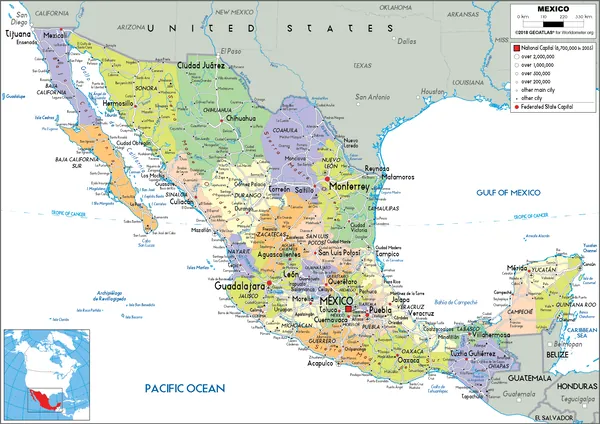 POLITICAL Map of Mexico