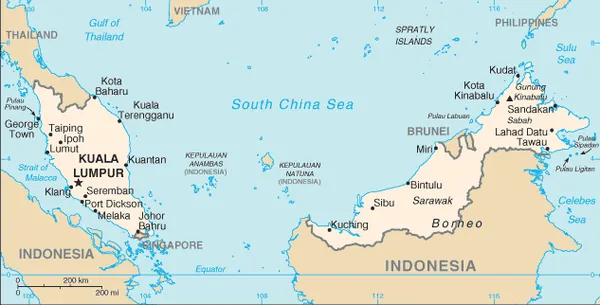 SIMPLE Map of Malaysia