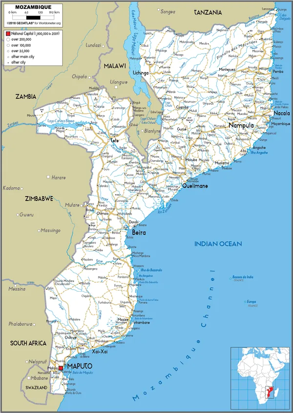ROAD Map of Mozambique