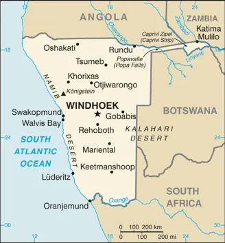 SIMPLE Map of Namibia