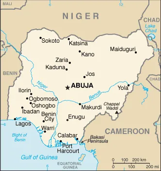 SIMPLE Map of Nigeria
