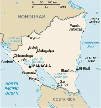 SIMPLE Map of Nicaragua