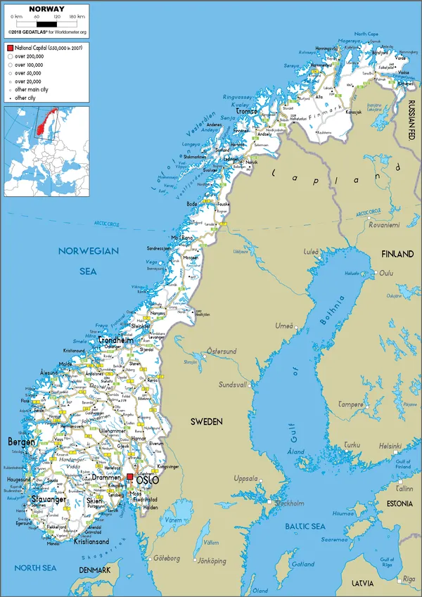 ROAD Map of Norway