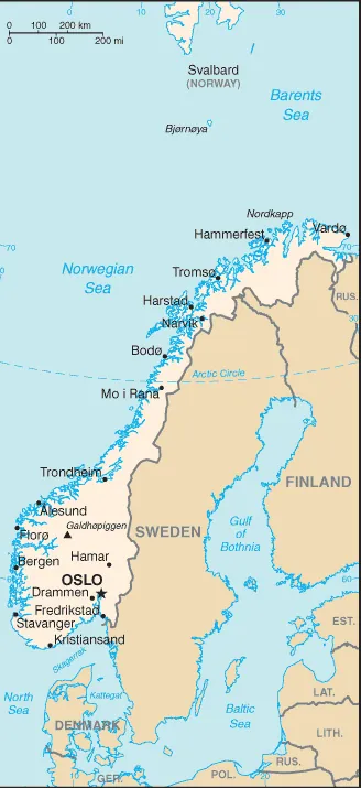 SIMPLE Map of Norway