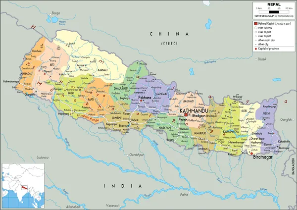 POLITICAL Map of Nepal