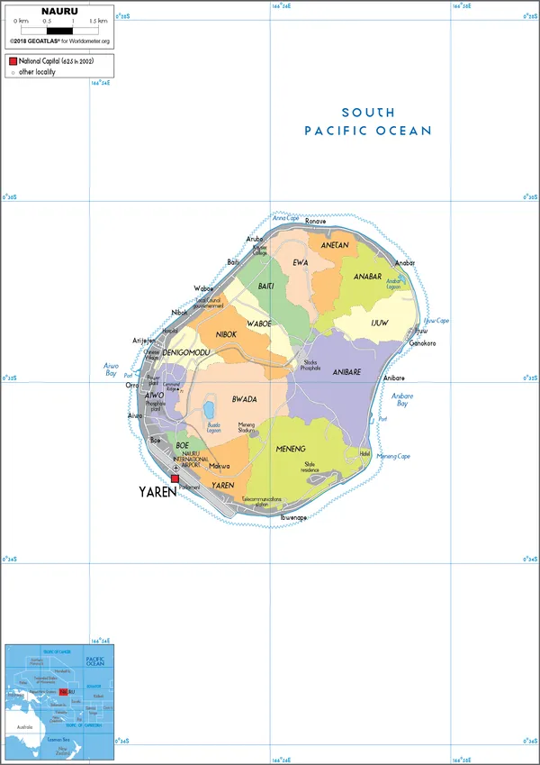 POLITICAL Map of Nauru