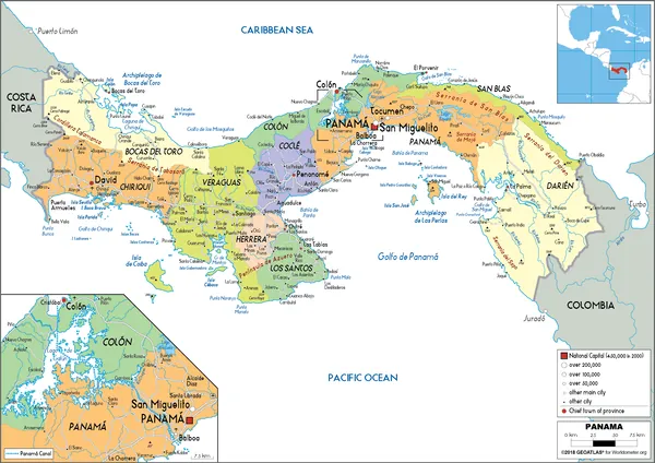 POLITICAL Map of Panama