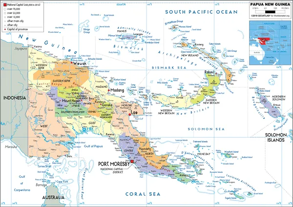 POLITICAL Map of Papua New Guinea