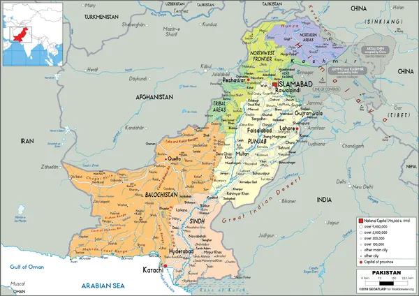 POLITICAL Map of Pakistan
